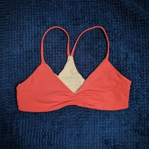 L*space bright coral/cream reverseable bikini top